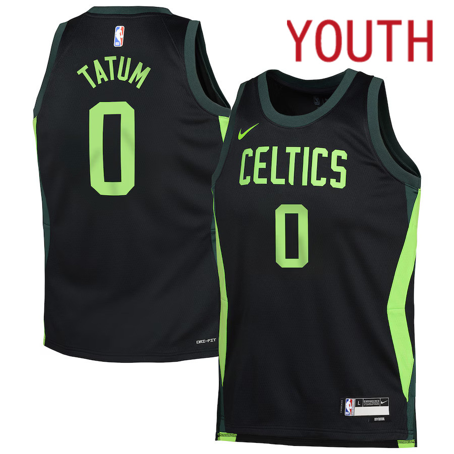Youth Boston Celtics #0 Jayson Tatum Nike Black City Edition 2024-25 Swingman Player NBA Jersey->customized nba jersey->Custom Jersey